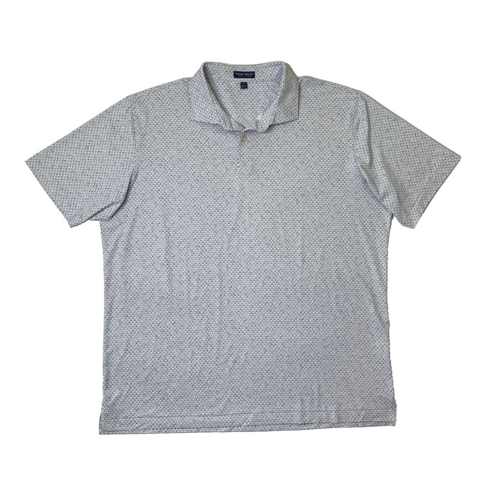 Peter Millar Shirt Mens XXL Staccato Performance Jersey Wine Glass Motif Polo